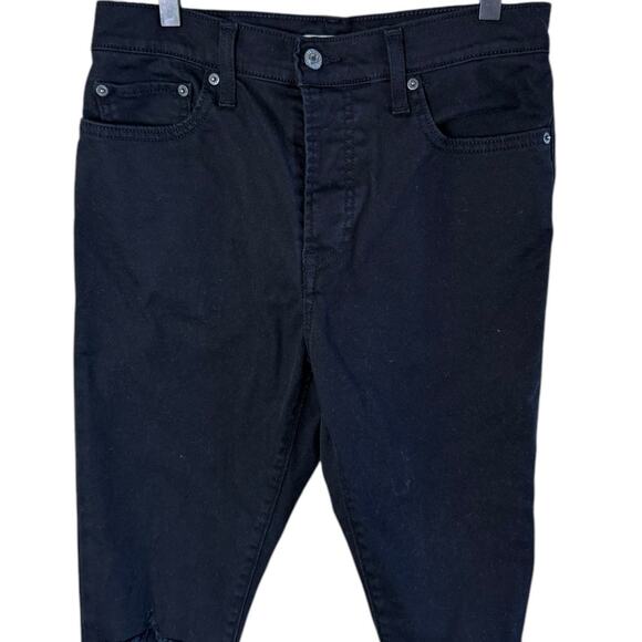 Levi’s Women’s Sz 30 Wedgie Skinny Jeans Black Distressed - Picture 2 of 7